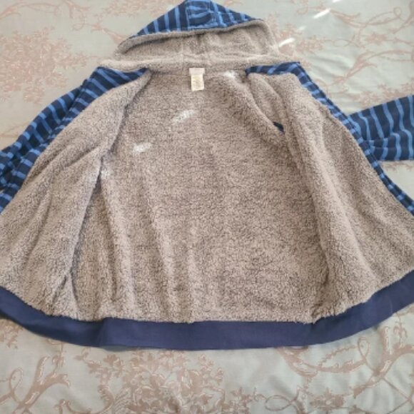 Disney Parks Mickey Mouse Blue Striped Fur Lined Full Zip Hoodie Size XXL - Picture 4 of 9